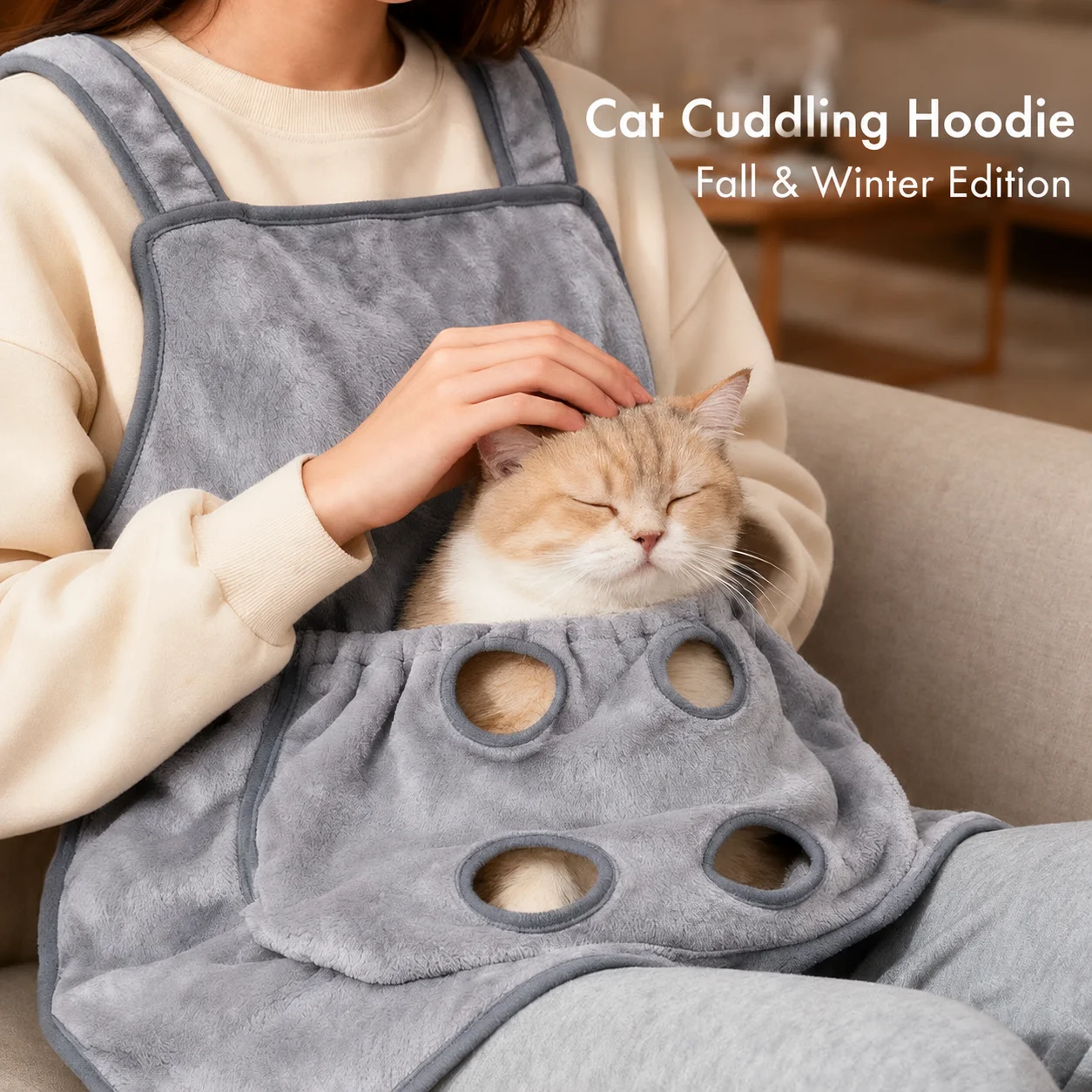 Cat Grooming Apron Anti Bite Anti Scratch Pet Holding Clothes Adjustable Hole Design Non Sticky Hair Bib For Cat Lovers