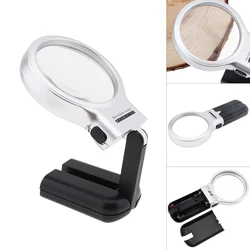 Multifunctional Desktop Handheld Magnifier Jewelry Loupe Adjustable Angle Reading Watch Repair Magnifying Glass LED Desk Lamp