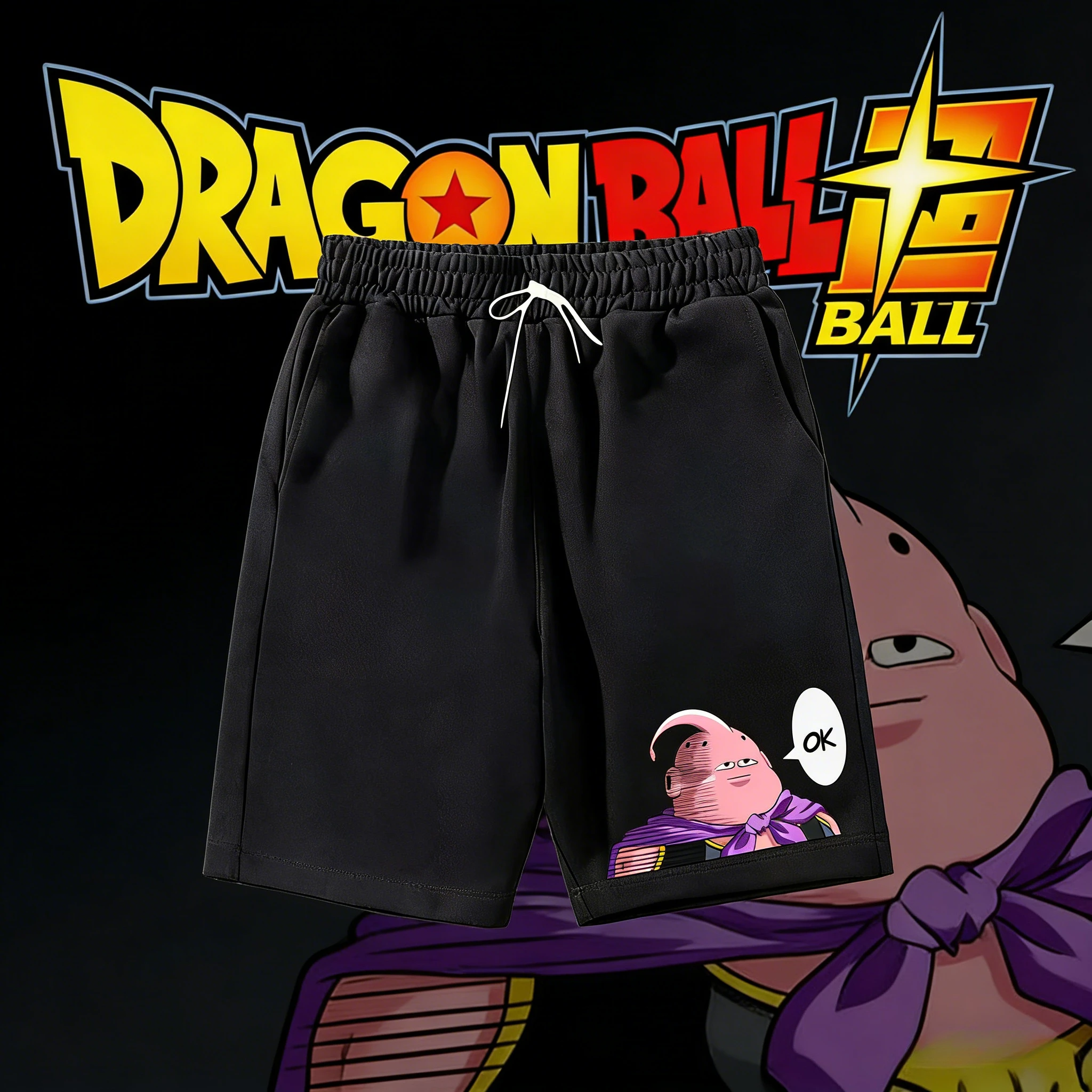 

2026 Summer Dragon Ball Majin Buu OK Meme Retro Quick-Dry Print Shorts Adult Kids Plus Size Breathable Anime Fan Casual Shorts