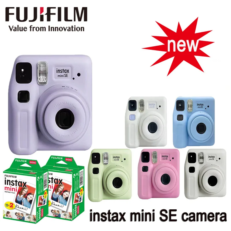 Fujifilm Instax Mini SE Instant Camera Film Cam Auto-focusing Wrist Strap Birthday Christmas for Girl New Year Festival Gift