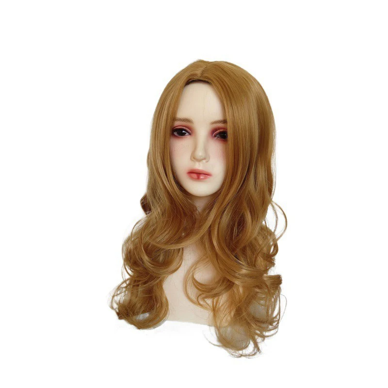 Peruka do modelowania postaci M3GAN Thriller M3GAN Protagonistka Złotobrązowe Długie Kręcone Włosy Katie Role Czarne Długie Proste Włosy