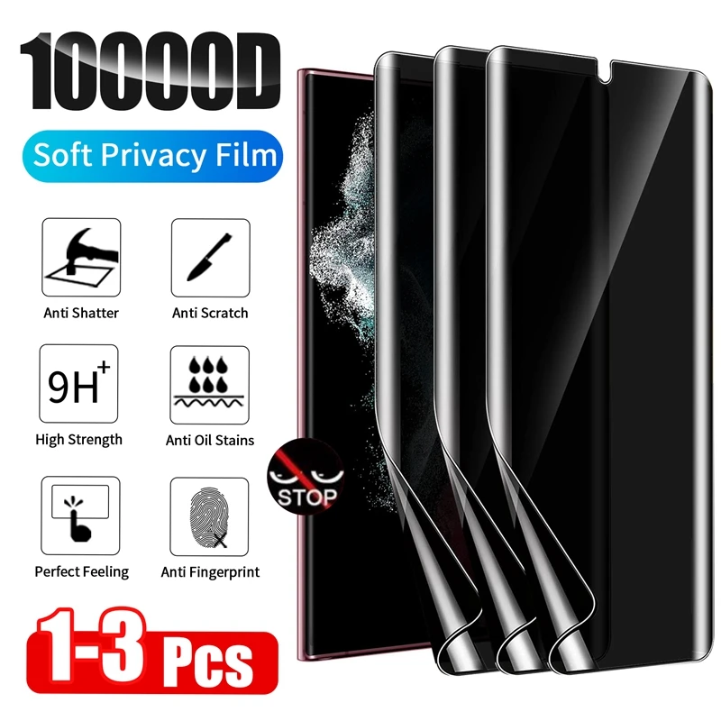 

1-3pcs Privacy Anti-Peep Hydrogel Protective Film For Samsung Galaxy S21 FE S22 S23 S24 Ultra Plus Note 10 20 Screen Protector