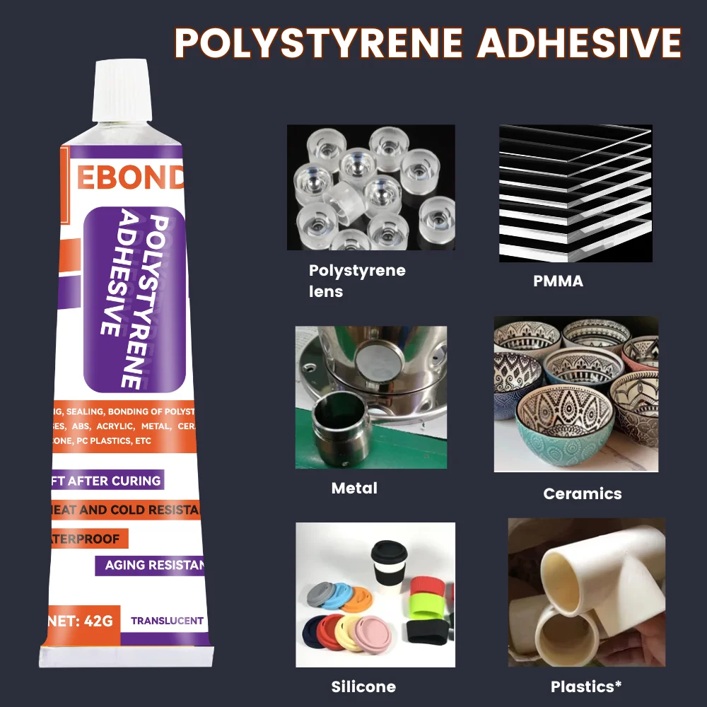 Translucent Polystyrene Lens Special Glue Glass Heat Resistant Glass Ceramic Metal Plastic PMMA ABS Waterproof Silicone Seal