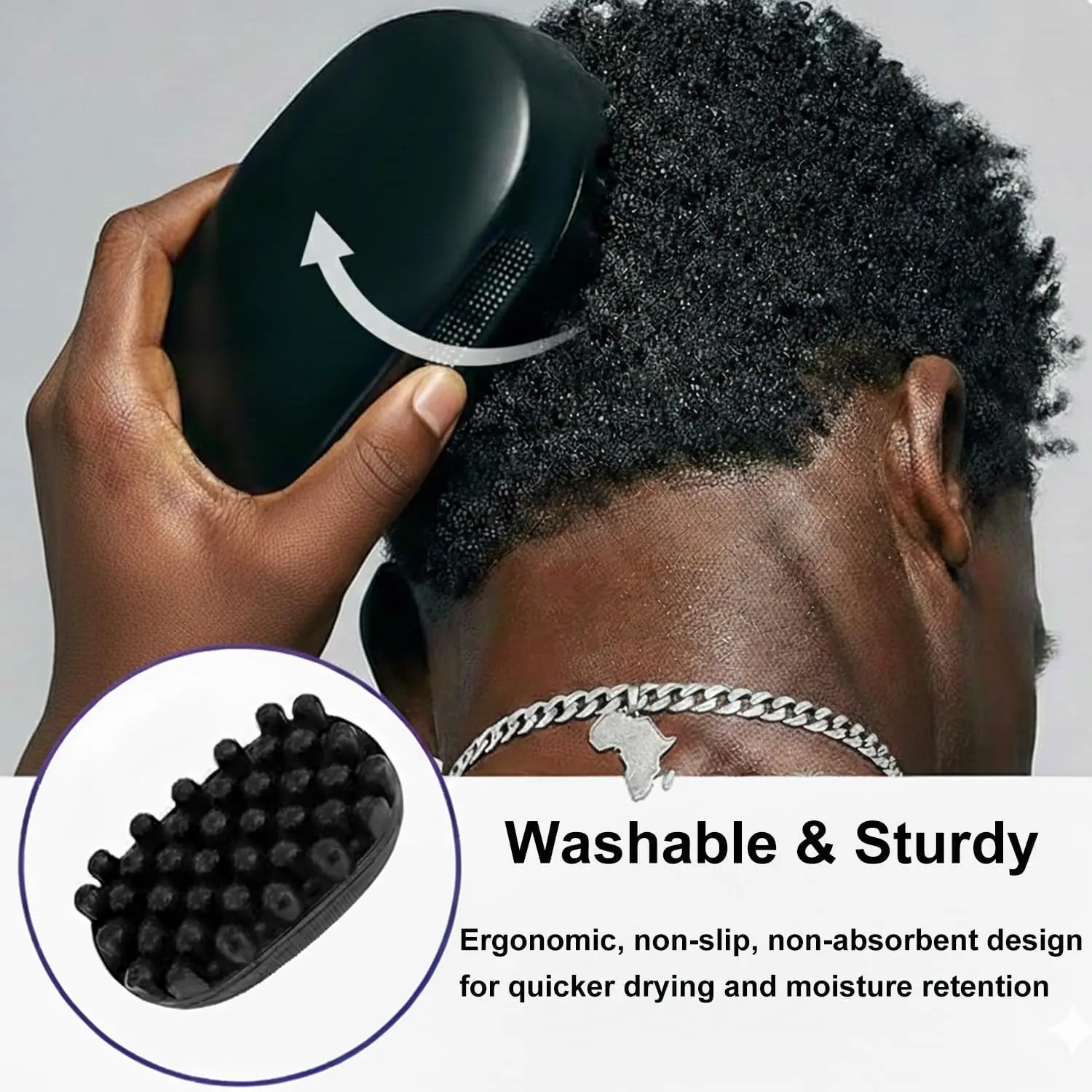 Lockenschwamm für Schwarzes Haar, Premium Twist-Haarschwammbürste, Haarschwämme für Locken bei Schwarzen Männern, für Männer & Frauen, Twist-Kamm für Afro-Haar, Coil – Detail 6