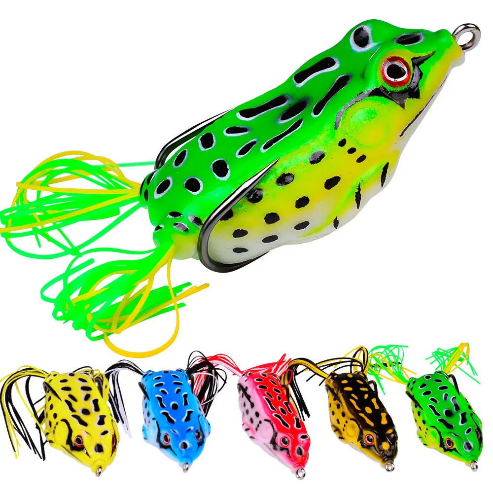 

1pcs Floating Frog Bait 5g 9g 13g 17.5g Soft Fishing Lure Silicone Simulation Topwater Frog for Bass Swimbait Double hook FR030