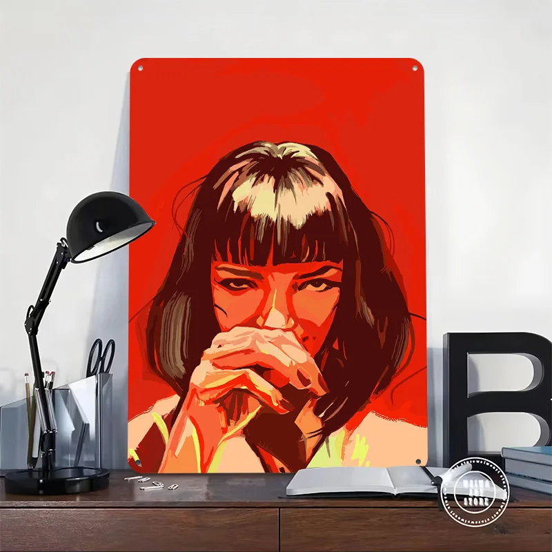 Mia Wallace Pulp Fiction Poster Customized Vintage Metal Signs Wall Art Retro Tin Plaque for Decoration Home Sign Wand Deko Arts