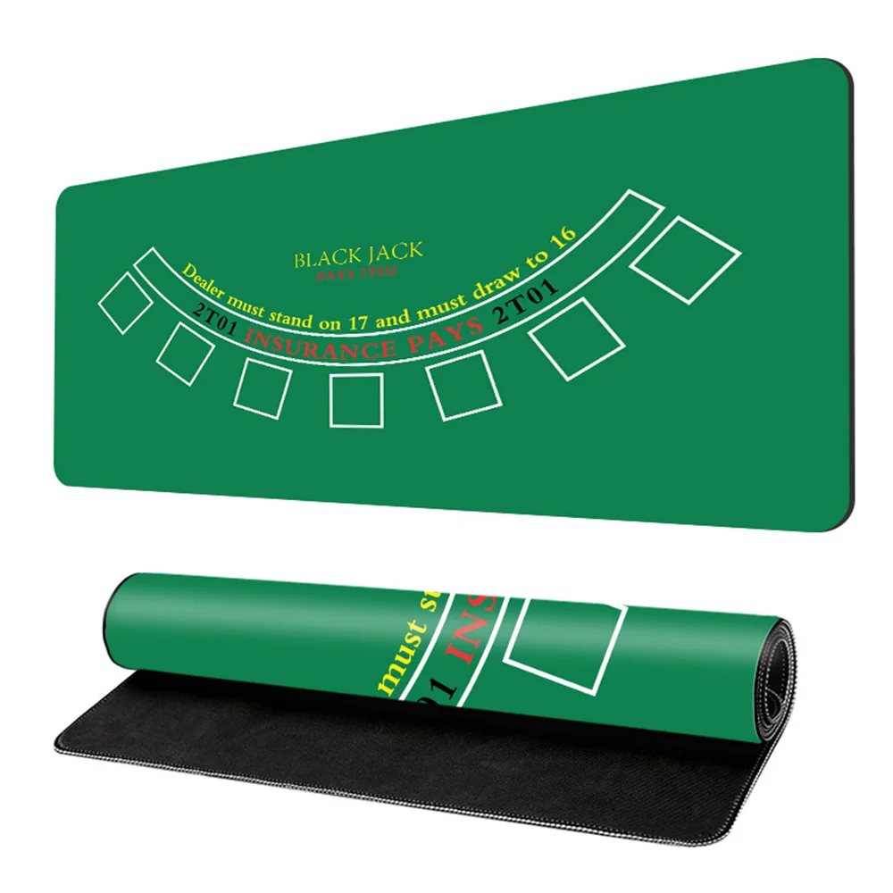 Holdem Poker Professional Texas Hold'em Game Mat Rubber Blackjack Baccarat Roulette Poker Table Cover for Casino Party Bar Board