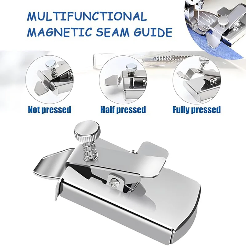 Upgraded Magnetic Seam Guide for Sewing Machine,Magnetic Seam Guide with Clip,Hemmer Guide, Seam Guide, Sewing Products & Tools