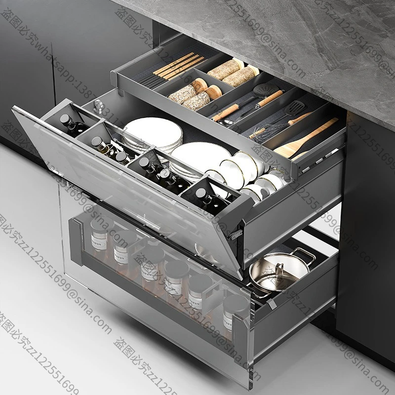 Suitable for 3-Tier Tilted Dish Pull Out Basket, Kitchen Cabinet Adjustable Bowl & Plate Storage Drawer