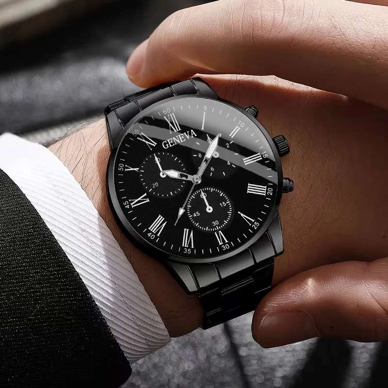2PCS Unisex Fashion Casual Quartz Watch Set, Ideal for Daily Wear & Gifting, Perfect Birthday