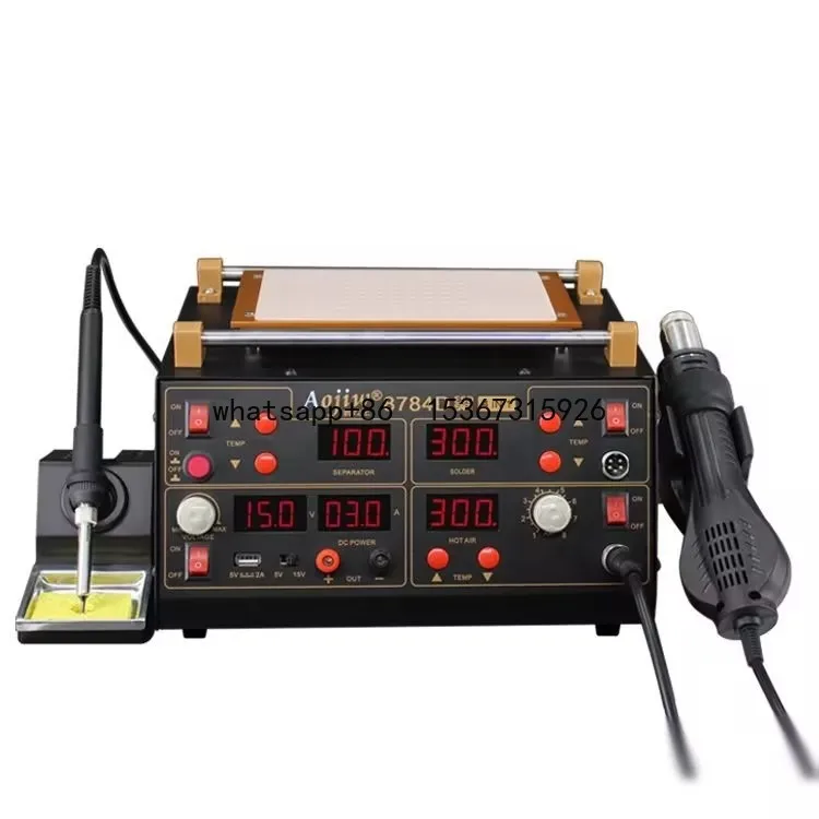 

High quality 8784D 4-in-1 Hot air disassembly welding table 3A DC power screen separator mobile phone repair soldering station