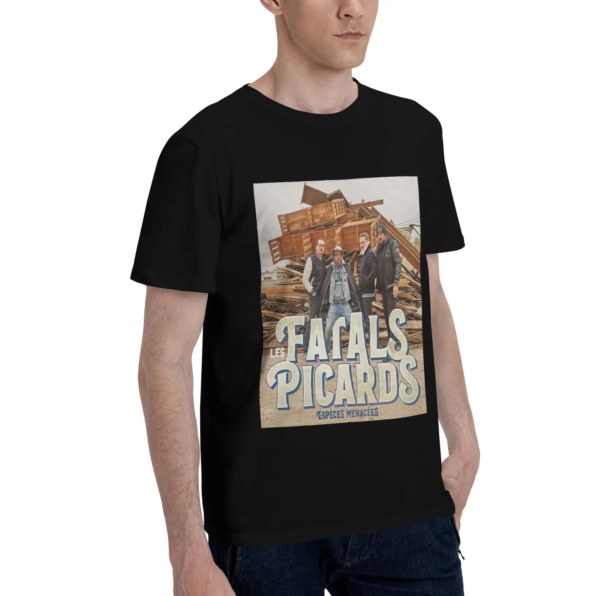 

Les Fatals Picards Especes menacees album 2019, мужская футболка большого размера, мужские хлопковые футболки с круглым вырезом, короткие летние мужские футболки