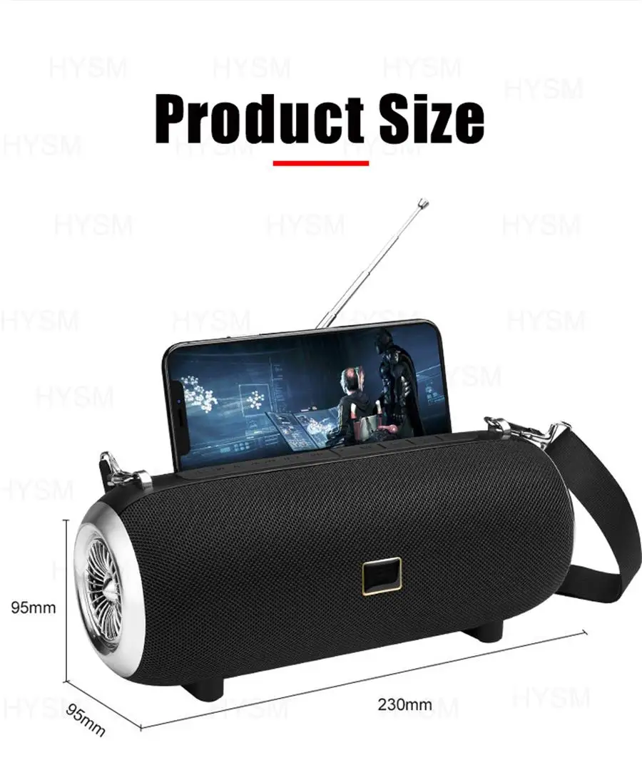 5W Bluetooth Doppio Altoparlante Wireless BT 5.0 Colonna Suono esterno Musica portatile caixa de som potente Boombox Con supporto per supporto