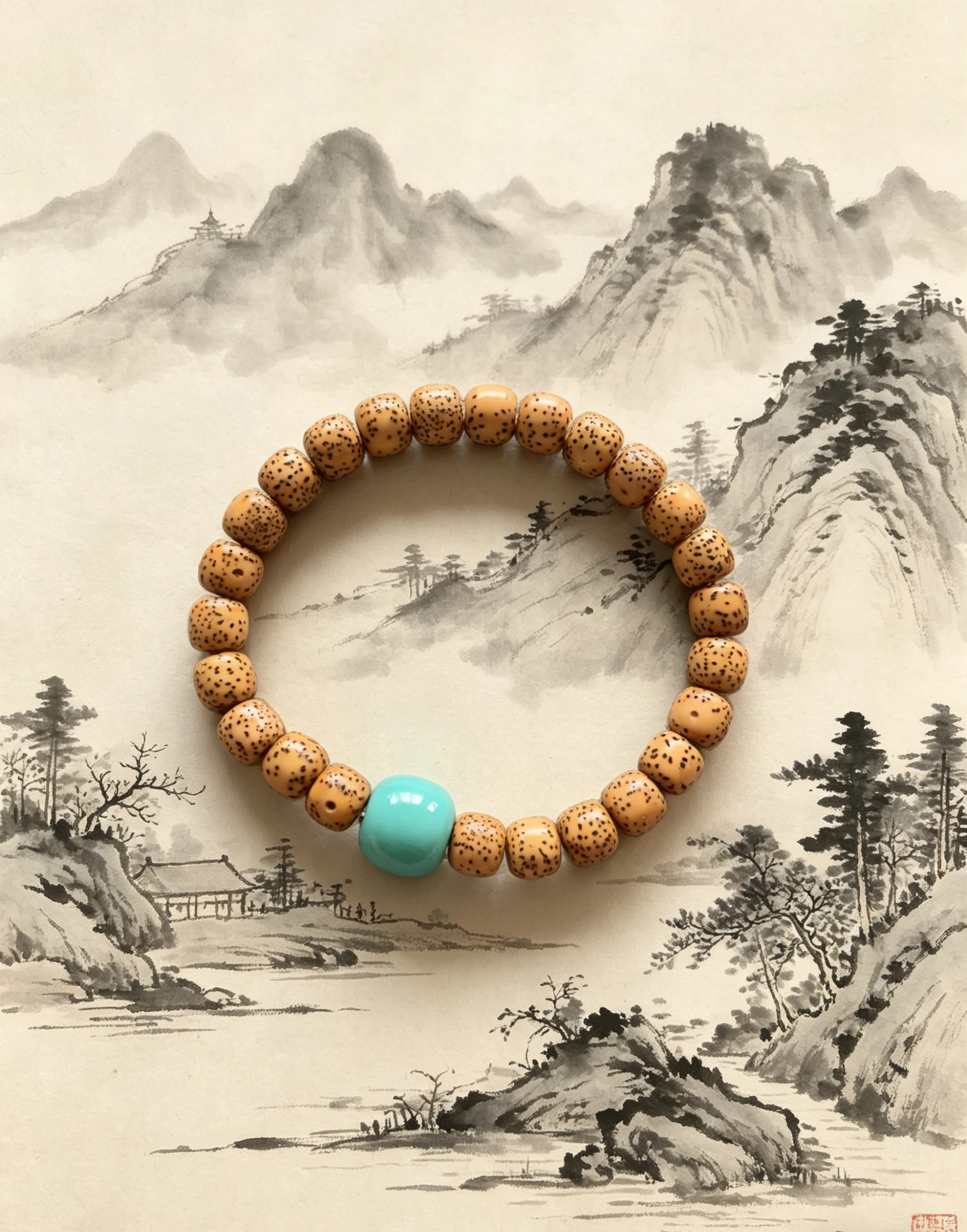 Image 4: Bracelet simple en graines de Bodhi Xingyue dorées naturelles