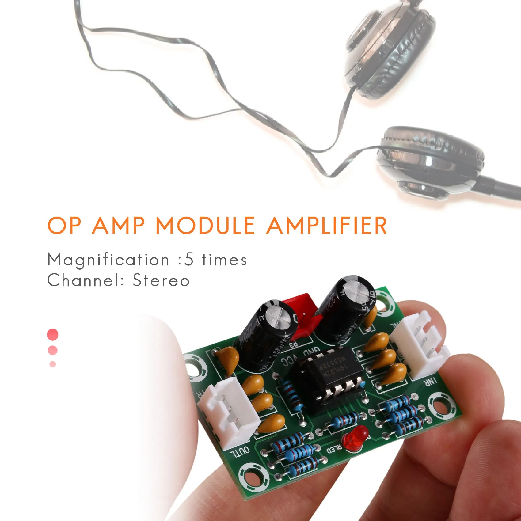 

Stylish-Mini Preamp Op Amp Module Amplifier Dual Channel NE5532 Preamplifier Tone Board 5 Times Wide Voltage 12-30V