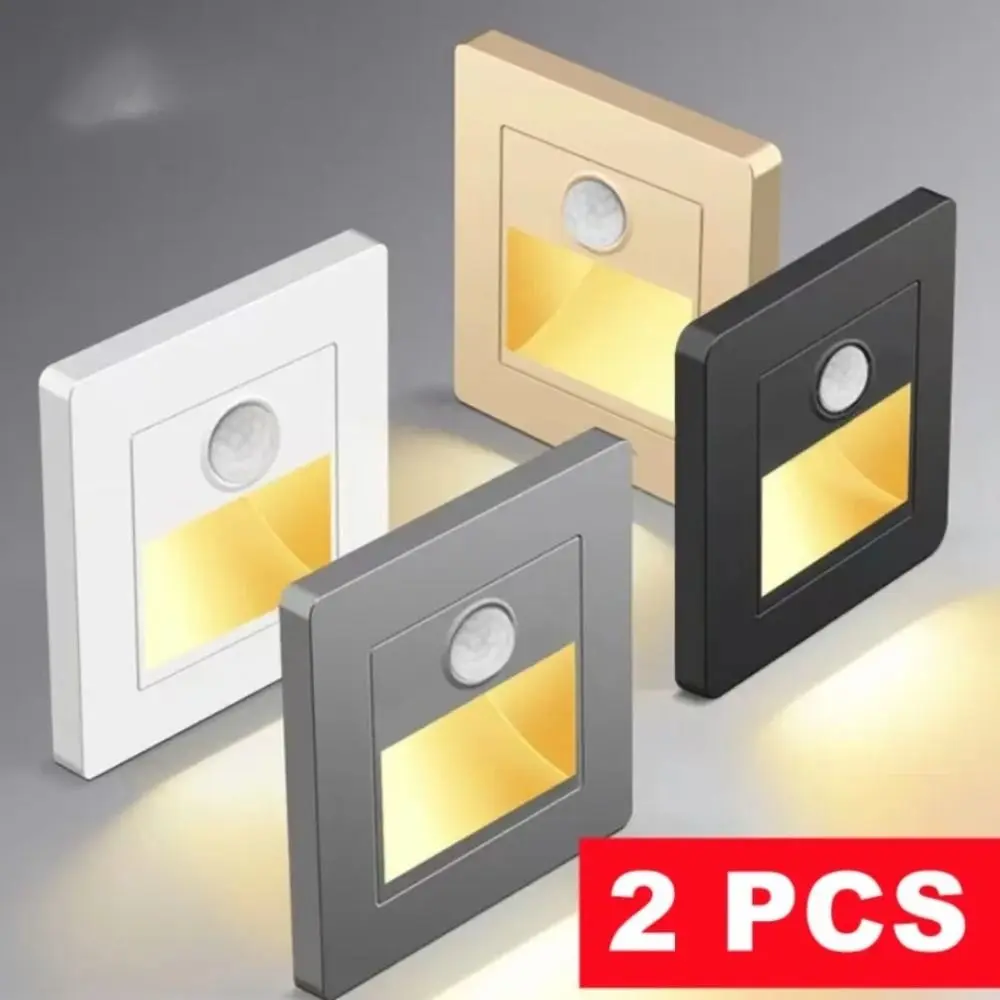 

2 Pcs Stair Case Light Recessed Led Wall Lamp Step Lamp Corridor Lighting PIR Motion Sensor Wall Lighting Night Light