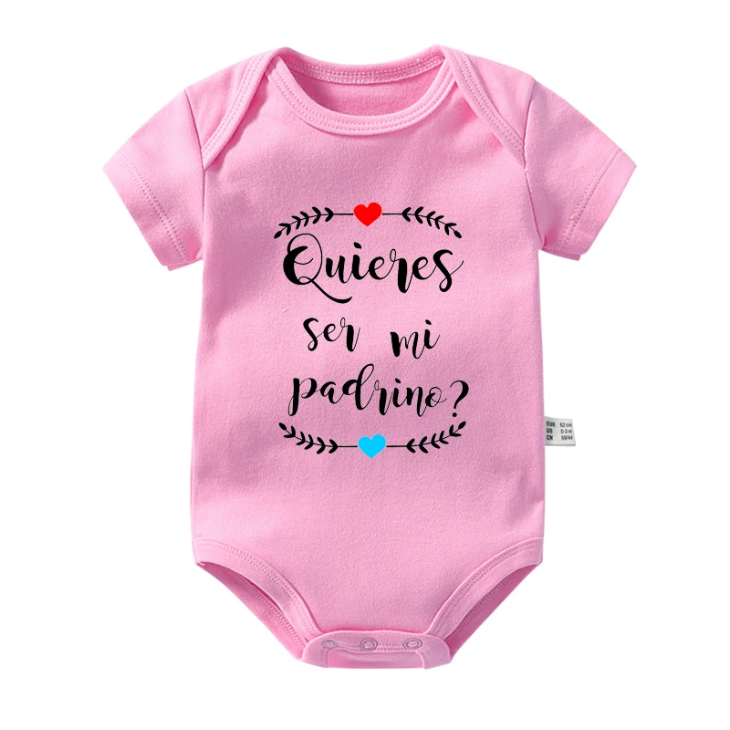 Do You Want To Be My Godmother or Godfather Baby Announcement Bodysuits Cotton Boys Girls Rompers Infant Summer Ropa Clothes