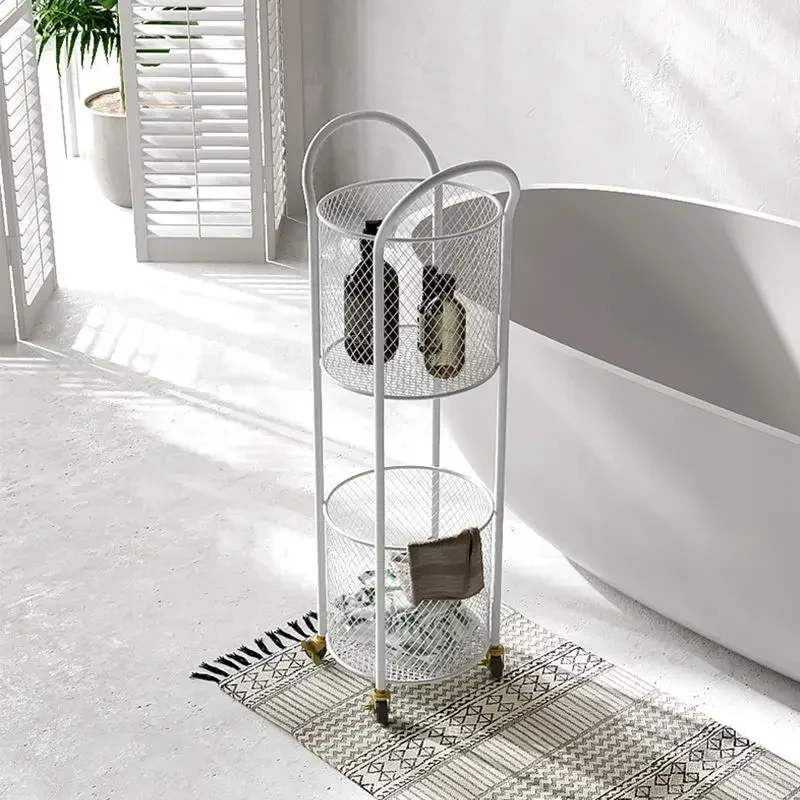 

BB Light Роскошная корзина для хранения в ванной комнате Съемная стойка для хранения в ванной комнате Двухслойная стойка для хранения туалета Мобильная стойка для хранения