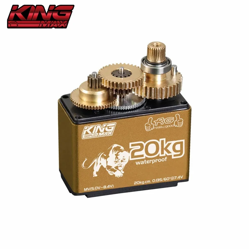 Kingmax-Servo estándar Digital para coche teledirigido, Motor de CC de 20KG, engranajes de Metal de precisión, rendimiento, RGD01S