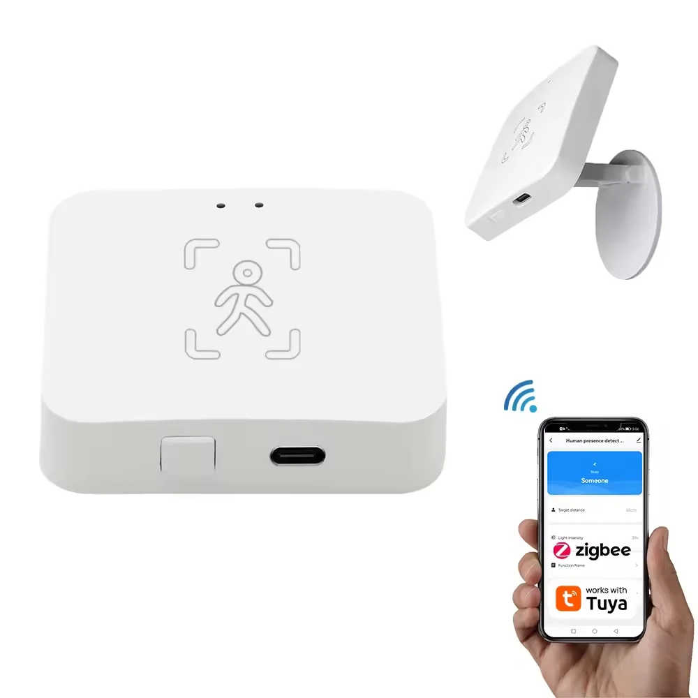 SIXWGH Smart Home Automation Sensor 5.8GHz/24GHz MmWave Radar Fall Sleep Detection WiFi/Zigbee 3.0 10m Range Wall Plastic Flip - Image 6