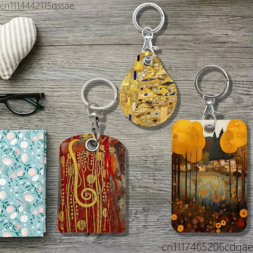Gustav Klimt Flowers Magnetic keychain case For Apple Airtags, also suitable for Pandora Tag dog tracker/locator devices