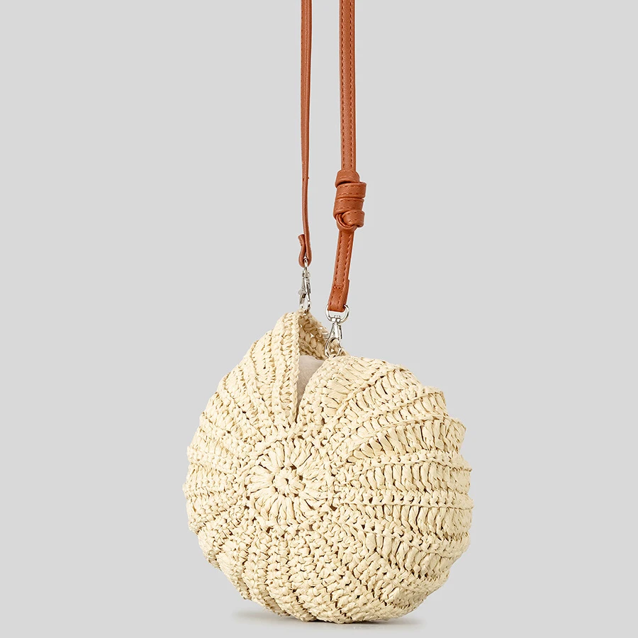 

Креативный дизайн раковины, соломенные сумки на плечо, забавная бумажная тканая сумка через плечо, милая летняя пляжная сумка, маленькие женские кошельки 2025