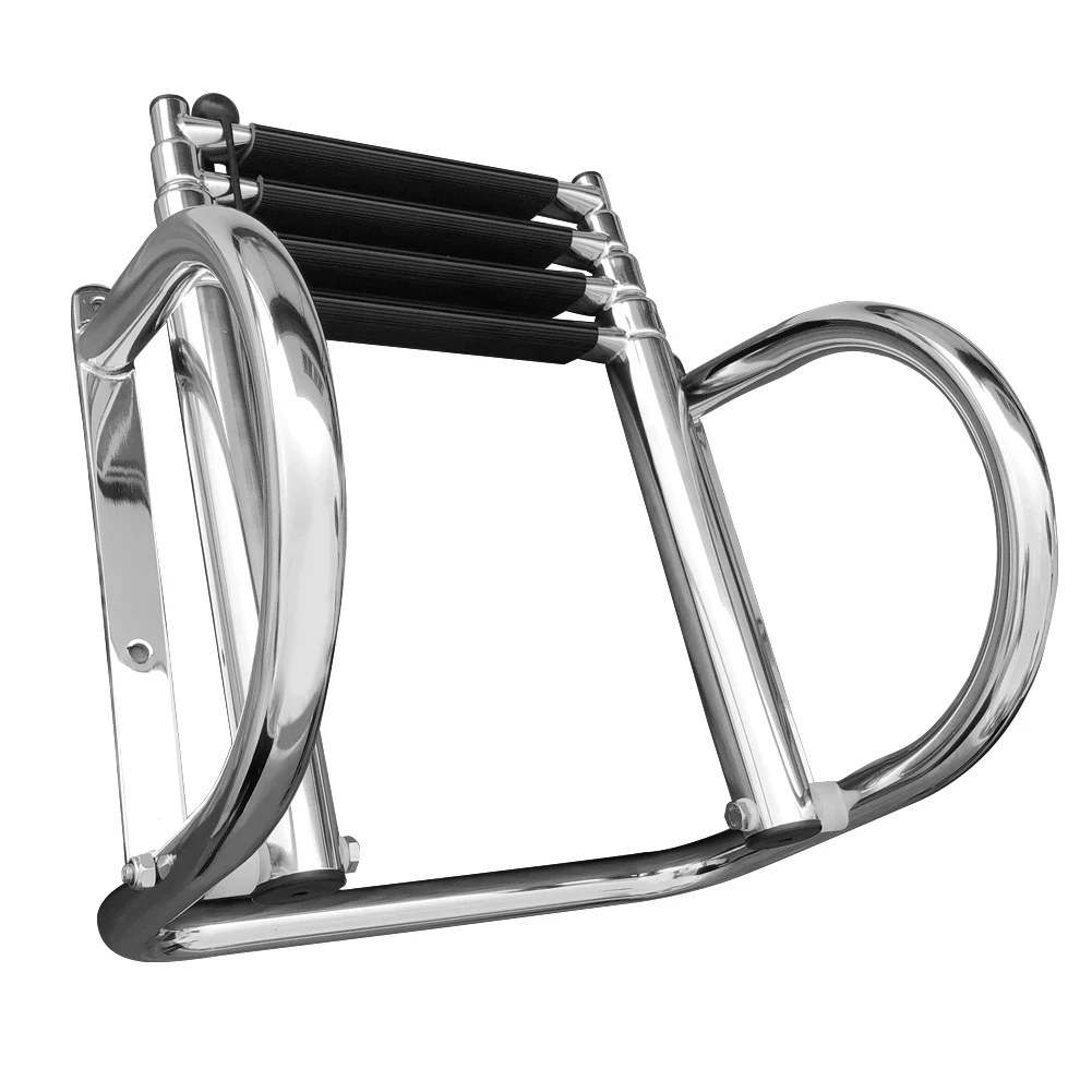 Boat Accessories Stainless Steel Boat Boarding Telescoping Ladder Sliding Folding Swimming Launching Ladder With Handrail