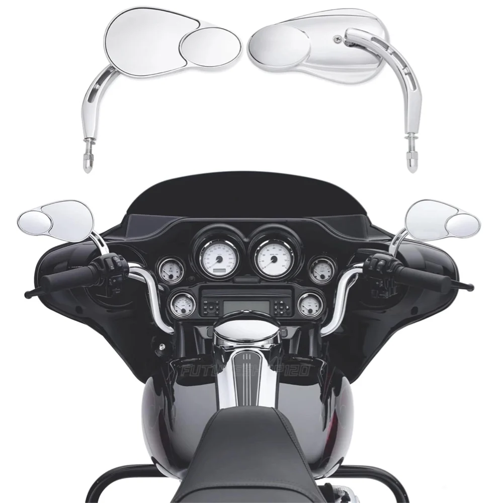 

Universal Fits For Most Harley 5/16" Motorcycle Split Vision Rearview Mirrors For Harley Sportster Touring Road King FLHR FatBoy
