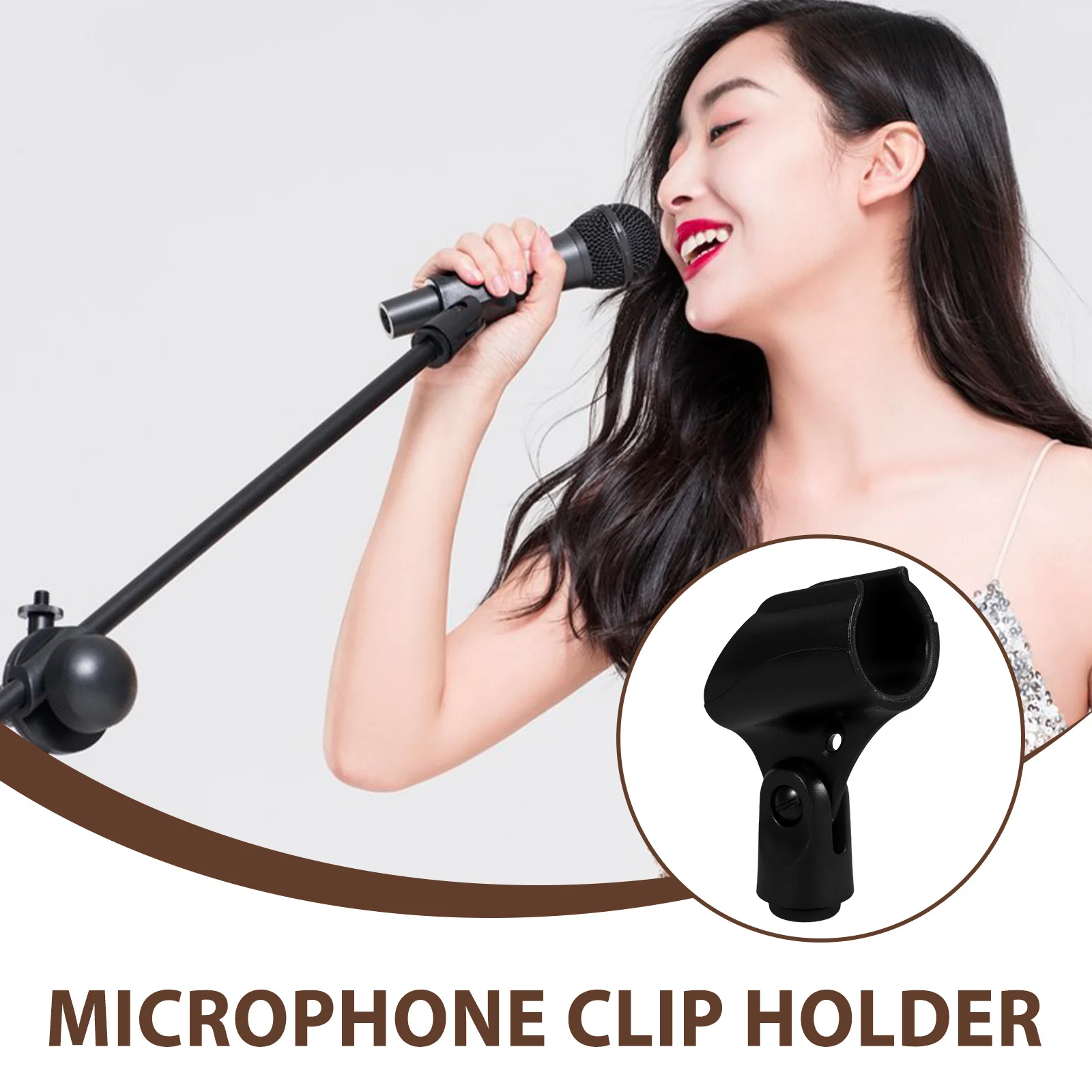 

Plastic Microphone Clip Holder Adjustable U Shape Clamp for Wireless Wired Microphones Portable Mic Clamp Microphone Clip