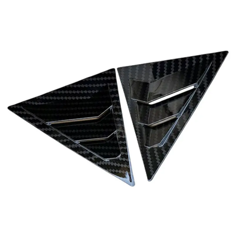 For KIA K3 Forte 2009-2013 2010 2011 2012 Car Rear Louver Window Side Shutter Cover Trim Sticker Vent Scoop ABS Carbon Fiber 3