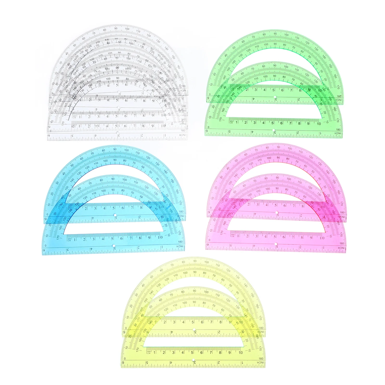 

12Pcs Math Protractors Semicircular Plastic 180 Degree Transparent Protractors for Students School Supplies Geometry Angle