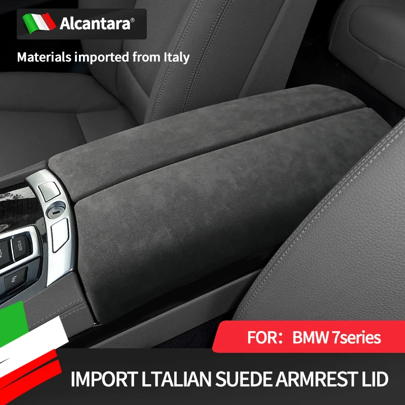 

For BMW 09-15 7 Series Stowing Tidying Armrest box protect Stickers Cover Trim ABS Car Stowing Armrest box Panel Cover Sticker