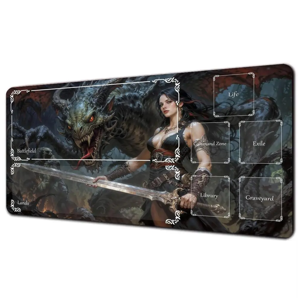 

Magic card playmat with zones mtg Playmat Devil and Witch design anime Desk Mat gamer keypad expansion gaming Mousepad