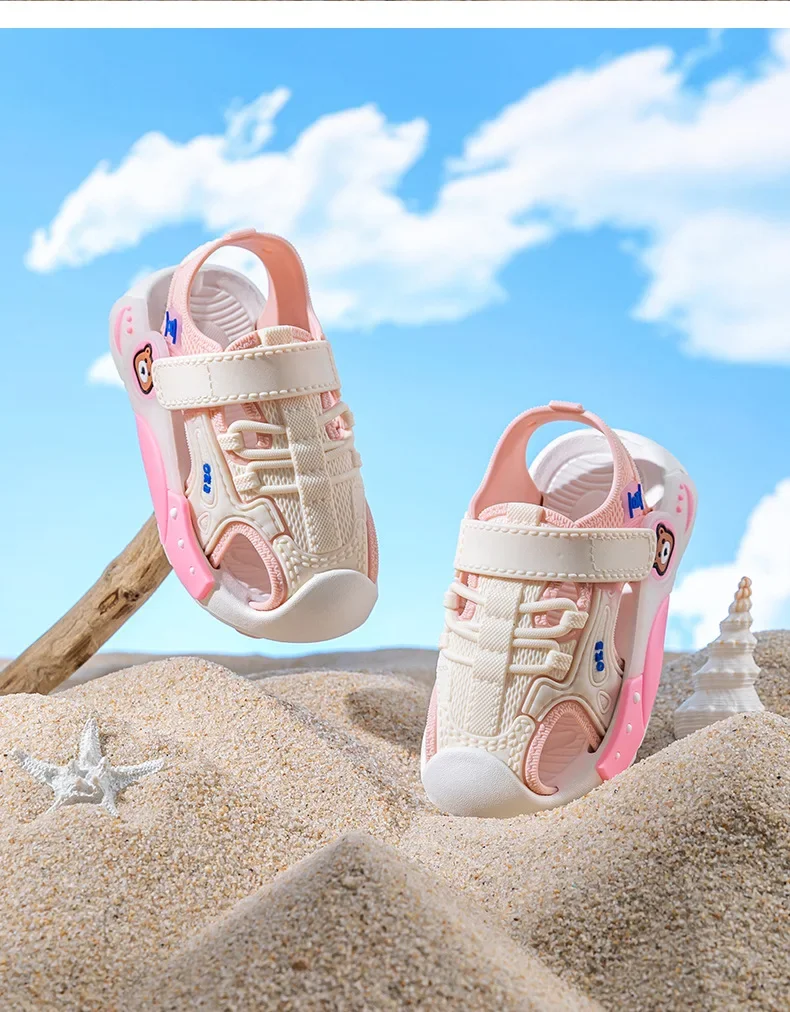 2026 Neue Sommer Jungen Zehensandalen Weiche Sohle Rutschfeste Kinder Baby Weichsohlen-Klettverschluss Strandschuhe Kleinkindsandalen – Detail 19