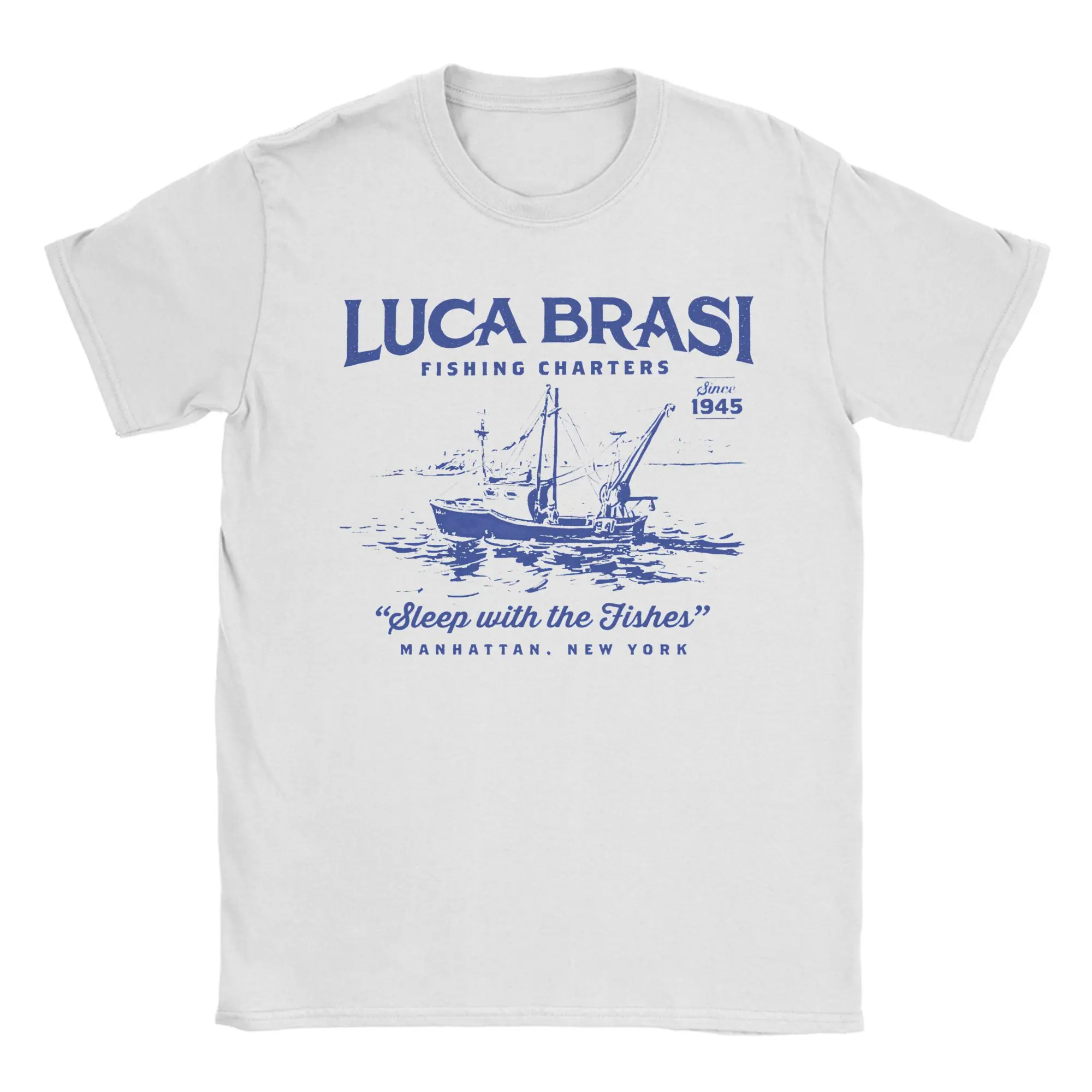 Luca Brasi Fishing Charters 100% Cotton T Shirt For Men Summer  Streetwear T-Shirts O Neck Hip Hop Tees Plus Size Pattern Tops