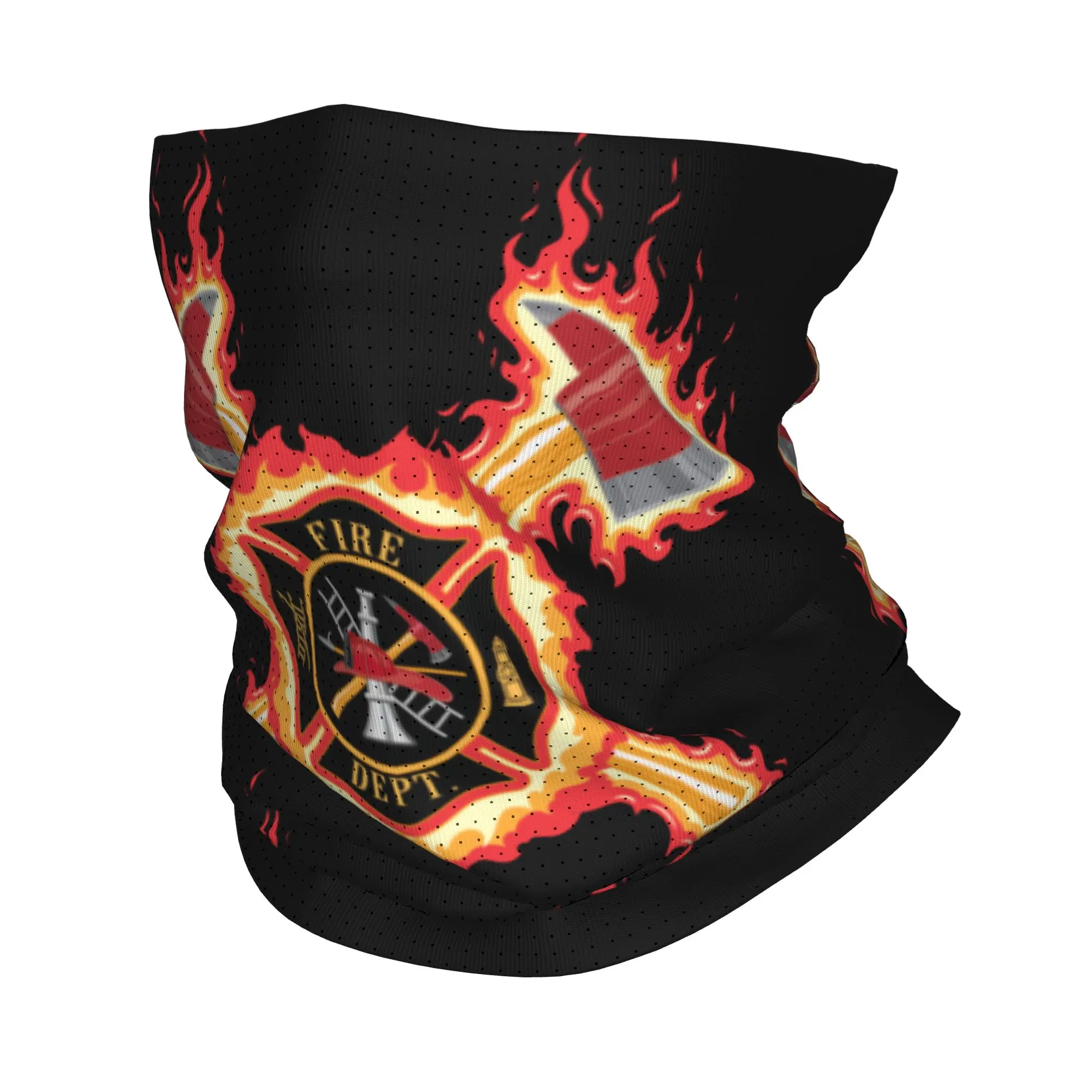 Custom Firefighter Cross Bandana Neck Warmer Men Women Winter Hiking Ski Scarf Gaiter Fire Rescue Fireman Face Cover