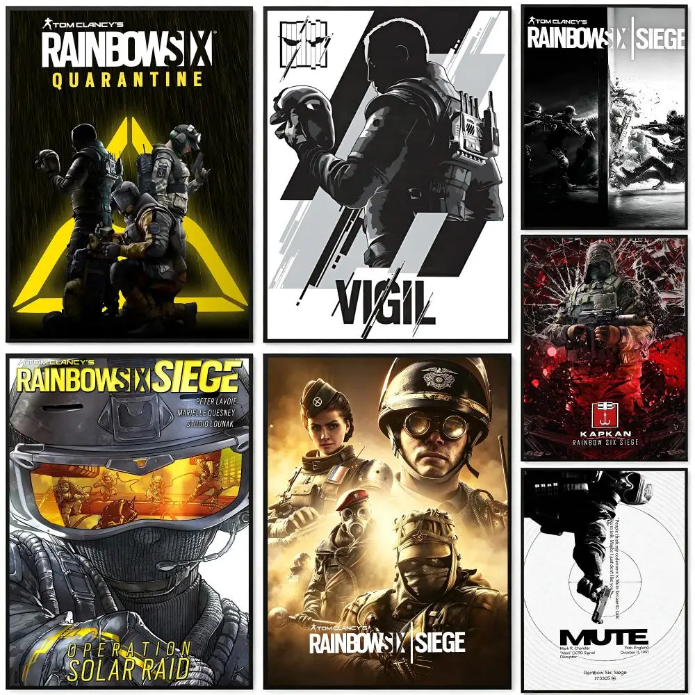 Rainbow Six Siege Poster Poster HD Printing Cyberpunk Style Wall Art Home Decor For Gaming Room Living Room Bedroom Gift Idea
