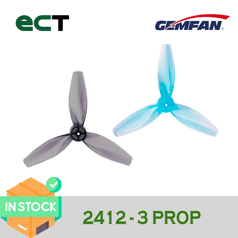 

Gemfan 2412-3 61mm brushed motor Blade Propeller Flash Props for RC FPV Racing Freestyle Long Range Drones Parts set of 4 2412 3
