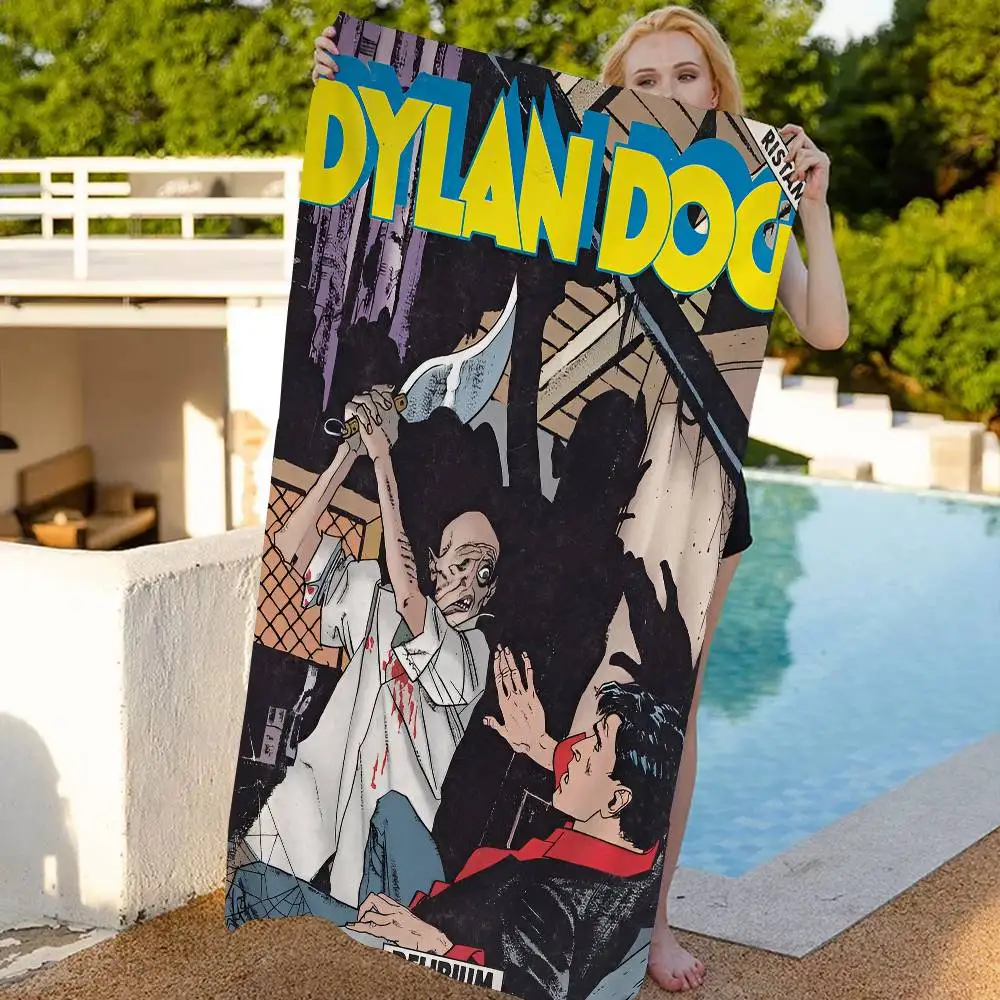 Dylan Dog Classic Anime Anime Beach Swimming Towel Soft Absorbent Washcloth Children's Gifts for Kids Travel Camping Gym