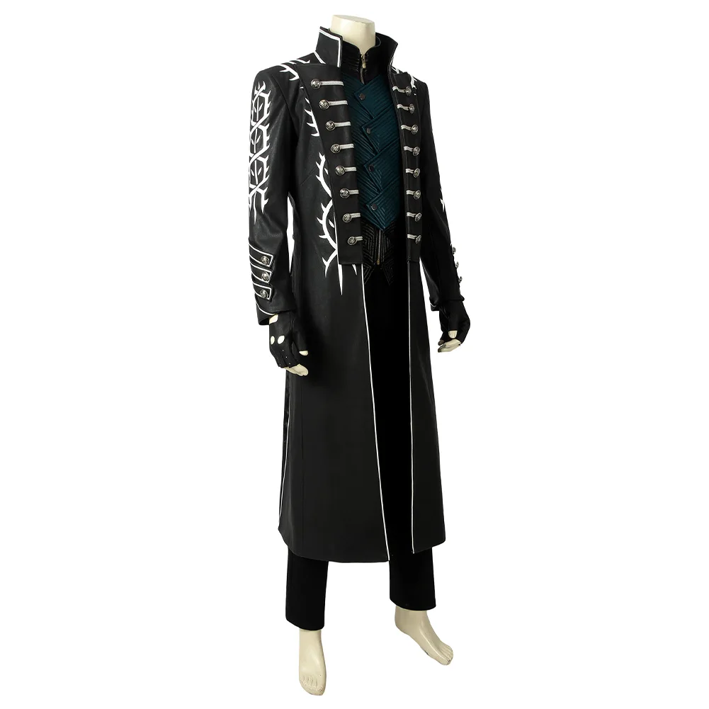 Vergil Cosplay Costume Men Dmc3 Jacket Disguise Halloween Carnival Party Clothing