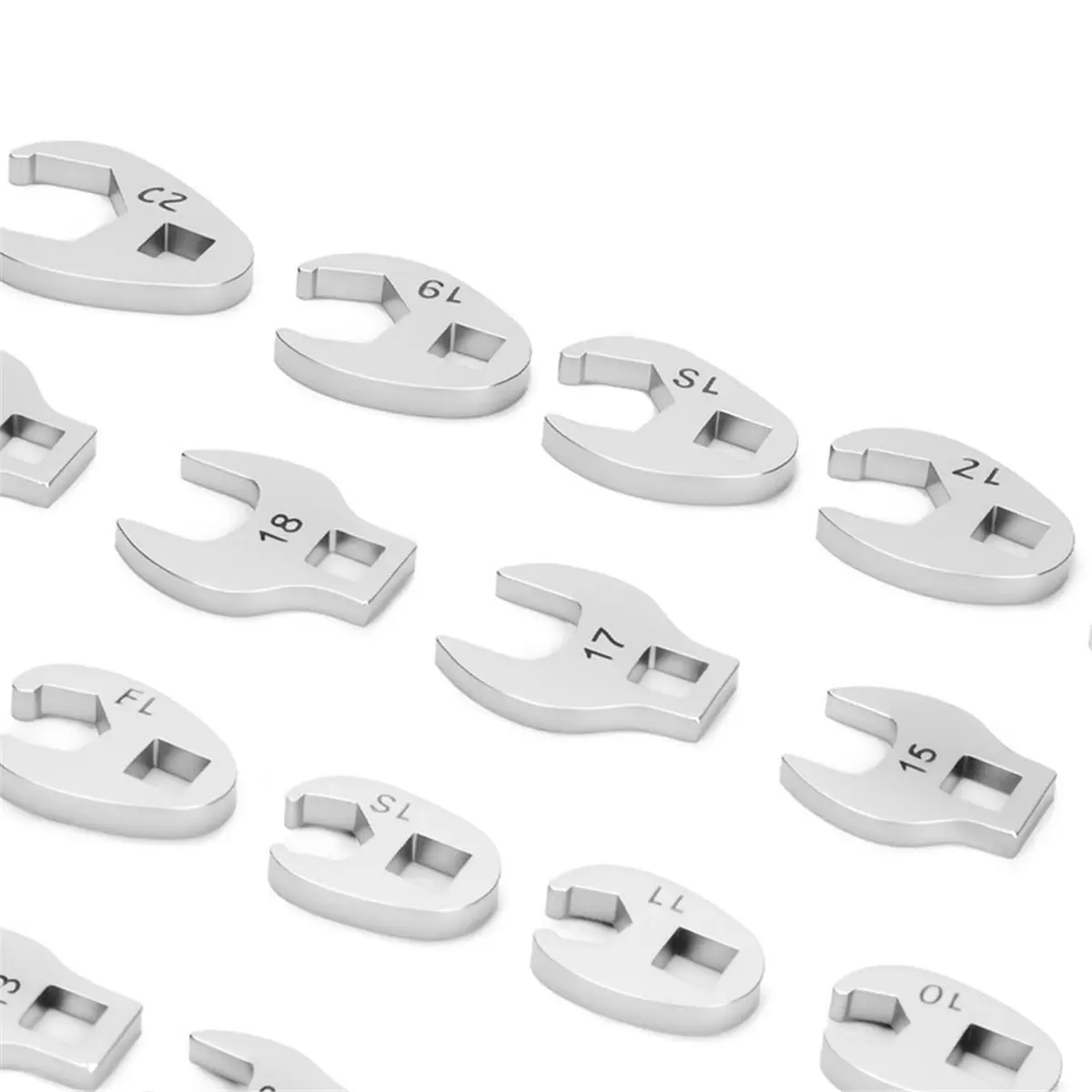 10Pcs 3/8Inch Drive Crowfoot Wrench Set 10-22mm for Torque Wrench Maintenance