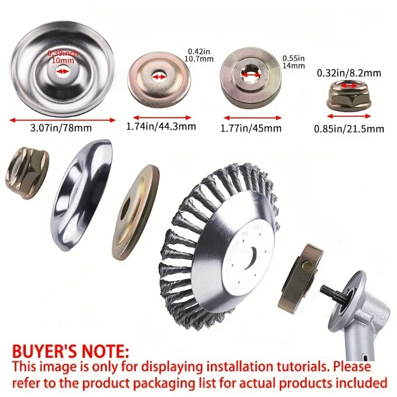 6-inch wire trimmer head, suitable for wire brushes with a 1-inch interface, using twist connection, universal weed cutter