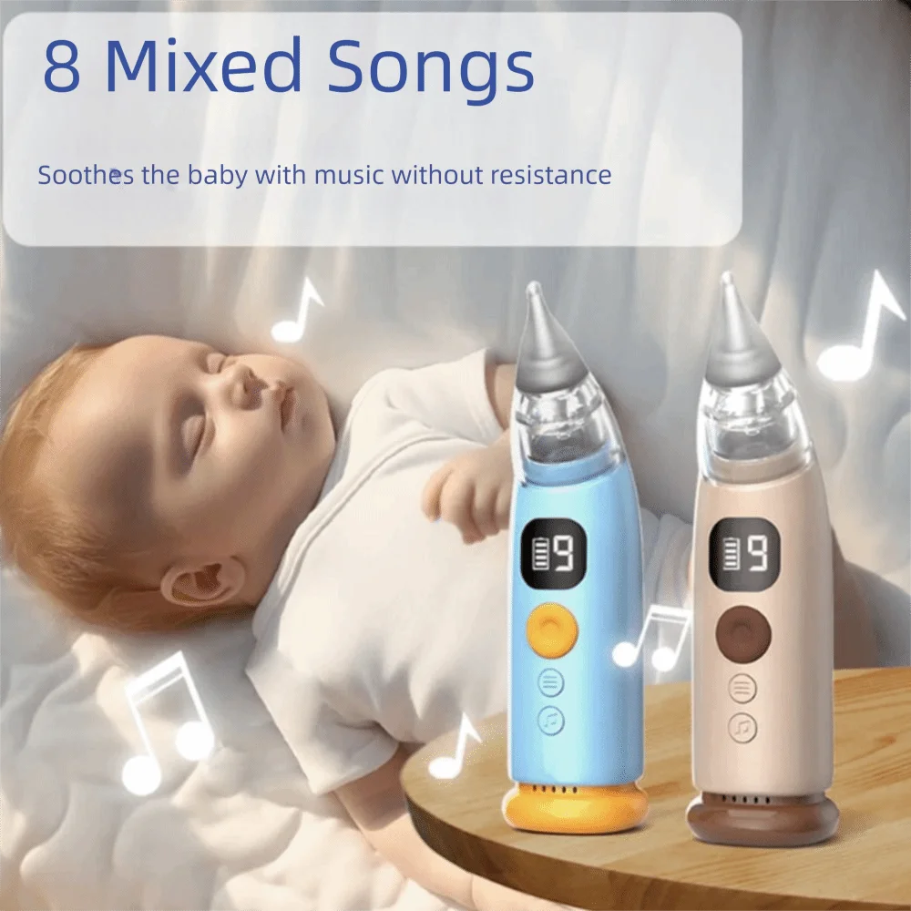 9th Gear Suction Power Nasal Aspirator Retractable Suction 8 Songs Electric Nasal Aspirator Detachable Low Noise