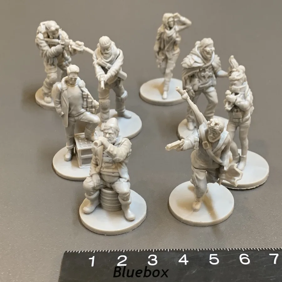 8PCS Human Character Zona The Secret of Chernobyl Adventurer Board Game Miniatures Wargame Role Playing Figures Toys TRPG