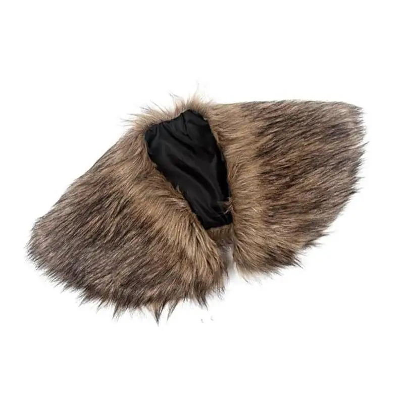 652F Vikinges Faux Furs szal wojownik Renaissances LARP przebranie na karnawał średniowieczny rycerz płaszcz opaska na