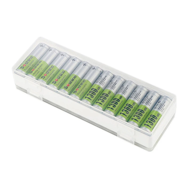 AA Battery Storage Case 24 Slot Battery Holder Organizer Plastic Batteries Container  For 24pcs AA Or 14500 Batteries