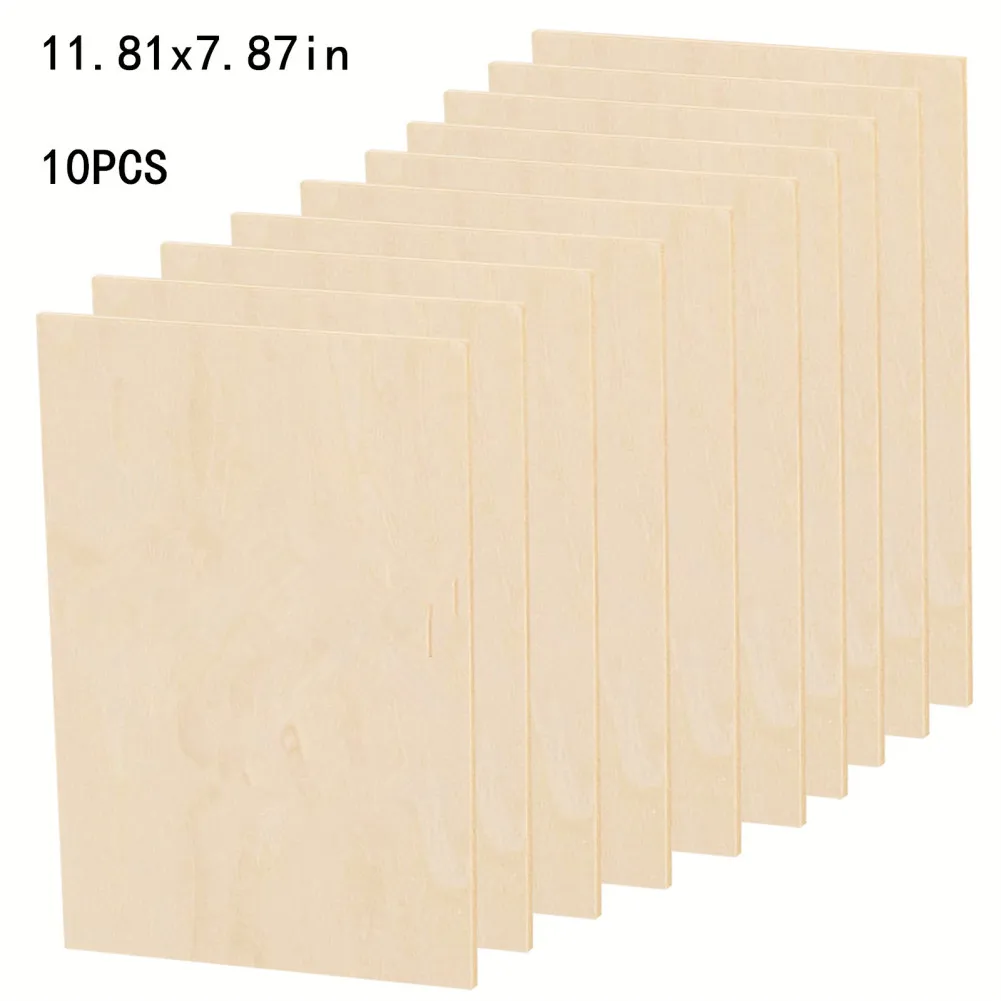 10Pcs 8 x 12 Inch Wood Board For Crafts Unfinished Boxwood Sheets, Blank Wooden Board Sign, Rectangle Wooden Cutouts