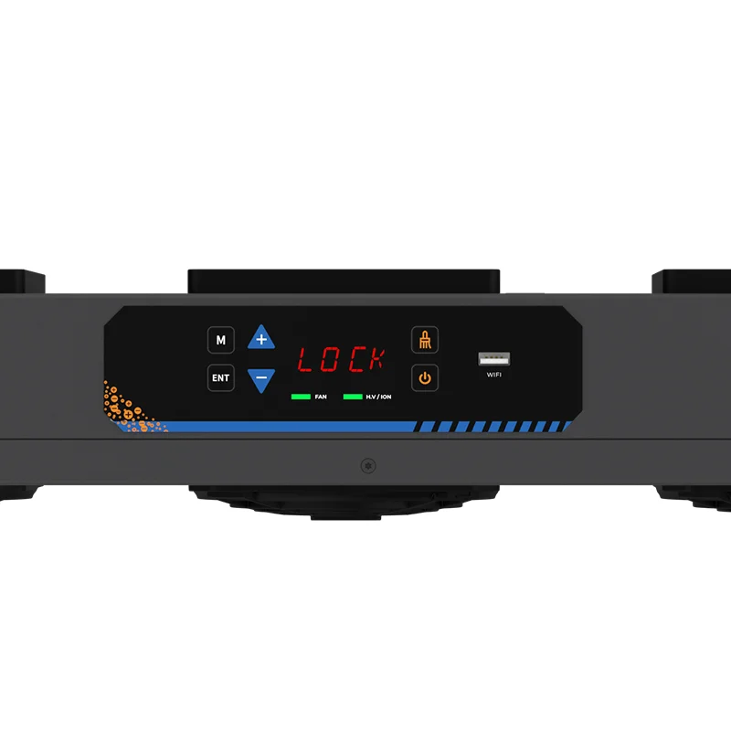 Statische Eliminator Ionisatieluchtblazer DF467 Slimme HF-deeltjesblaassystemen Driekoppige ionisator