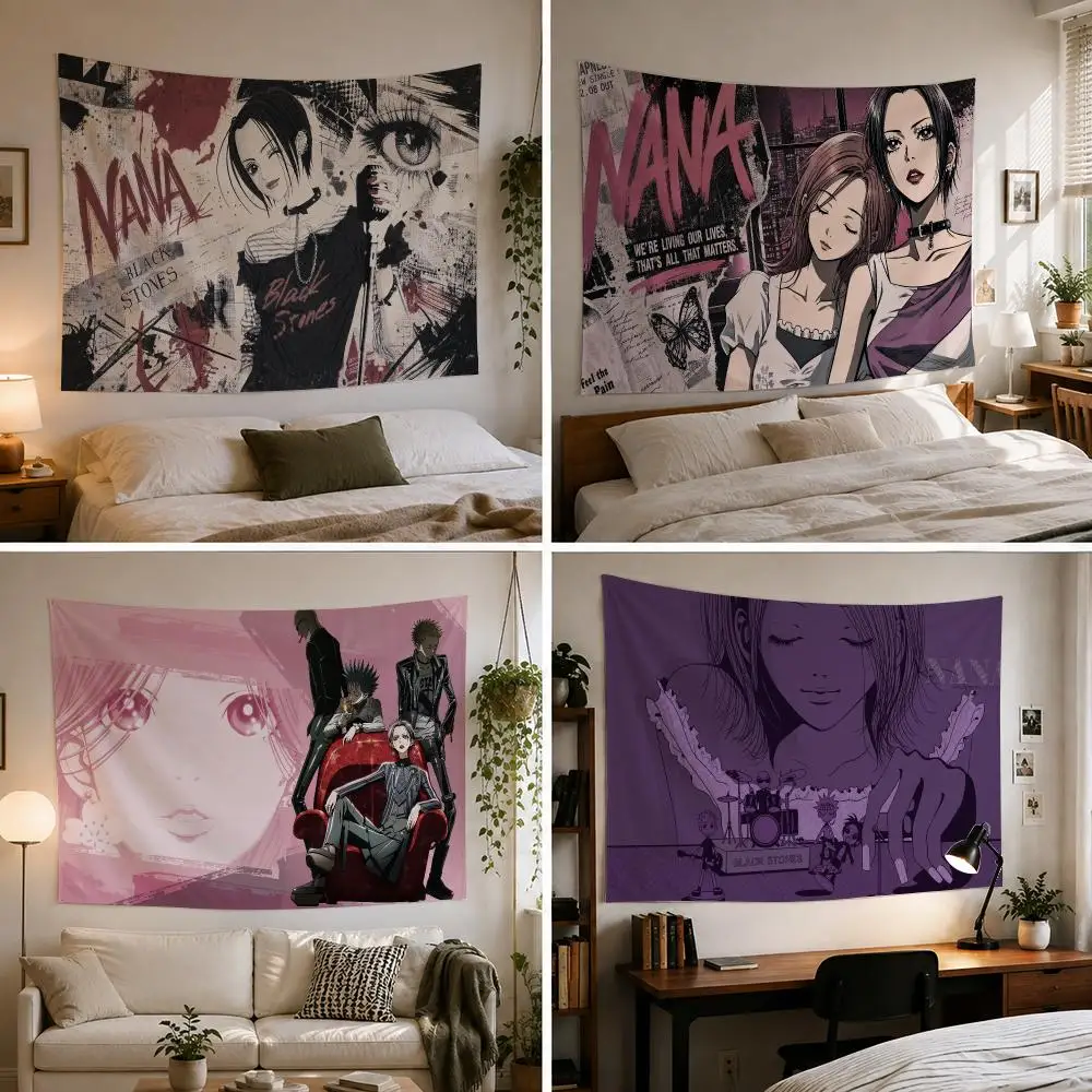 K-Komatsu Nana Anime Tapestry Custom Living Bedroom Party Dormitory Interior Wall Bohemian Decoration Attached Clip