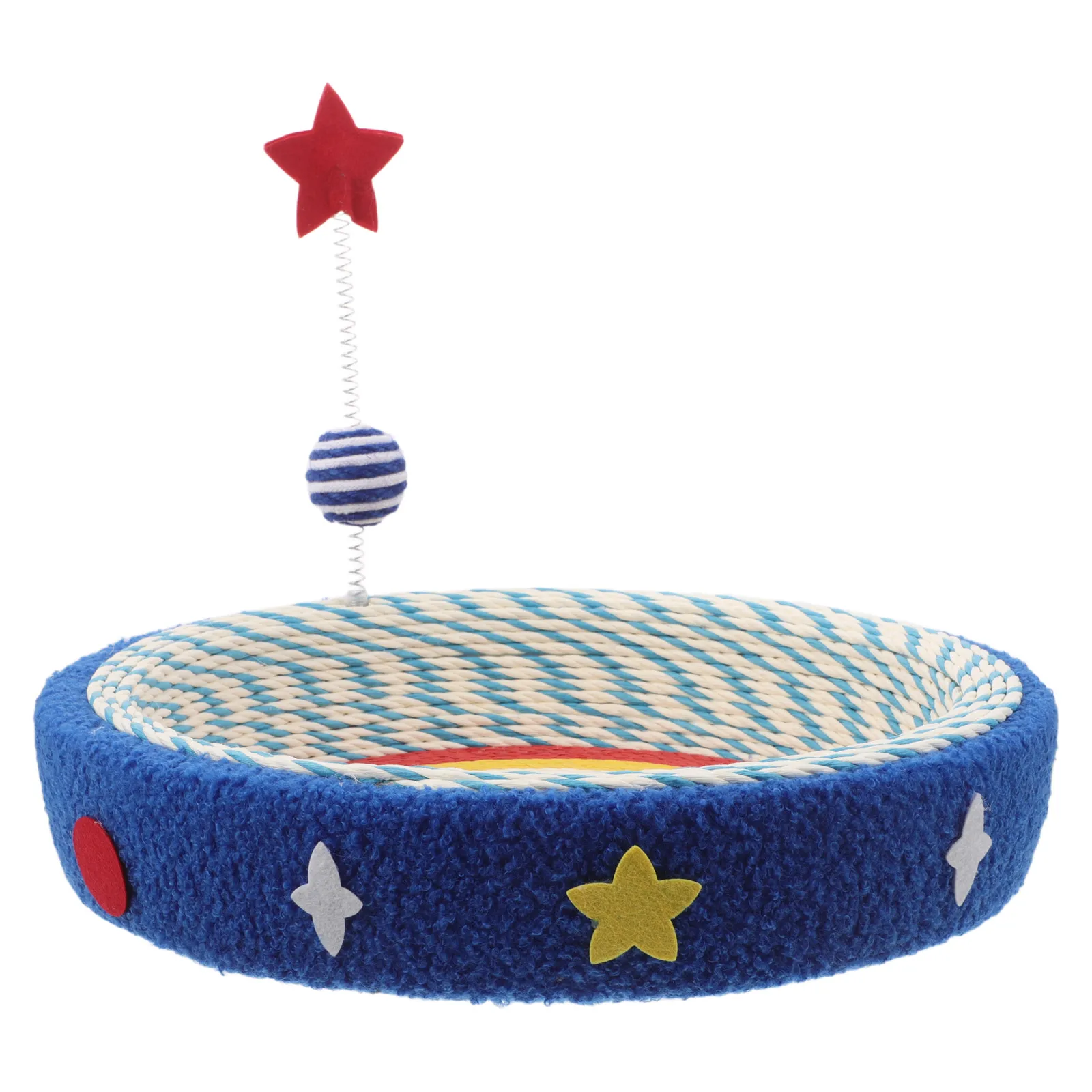 

Elegant Star Pattern Cat Scratcher Bed Round Lounge Bowl Cozy Nest For Indoor Kittens Sisal Scratching Furniture